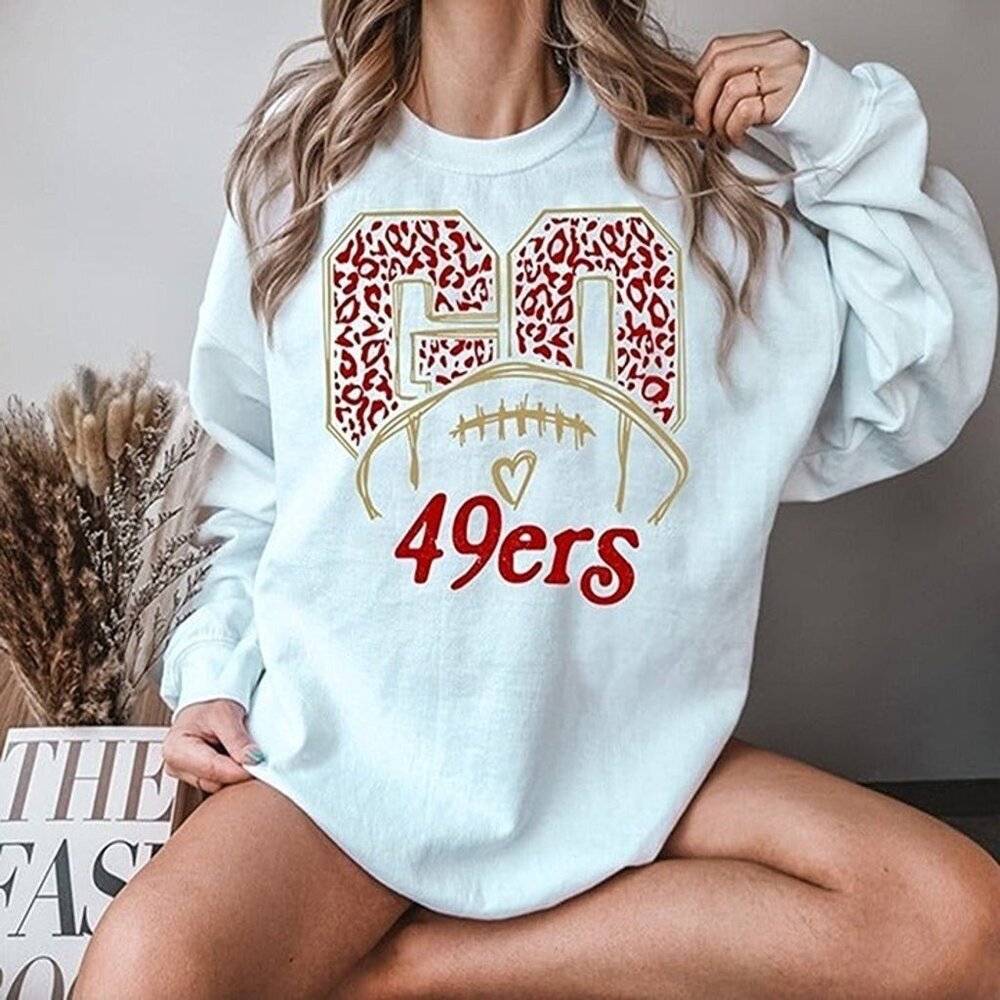 San Francisco 49ers Retro Football Crewneck Sweatshirt Go 49ers Fan Apparel 17